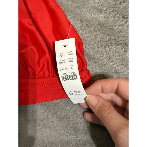 NWT‎ J.Crew Halter Tie Bikini Top Small Red Lined Beach Swim Classic Ocean UPF - Picture 4 of 5